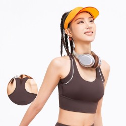 Alphabet Line Feel Fixed Integrated High Support Shock Absorbing Yoga Sports Bra