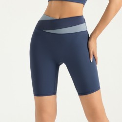 Summer Colorblock Casual Athletic Shorts High Elastic Bare Feel Yoga Shorts Women