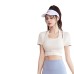 Yoga Neckline Tight Women's Fitness Yoga Short Sleeve Set Sports Top Gym Wear