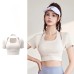 Yoga Neckline Tight Women's Fitness Yoga Short Sleeve Set Sports Top Gym Wear