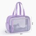 Double Layer Dry Wet Separation Makeup Bag Large Capacity Waterproof Toiletry Bag Hand Carry Transparent Cosmetic Organizer