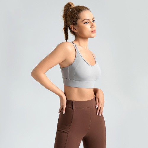 Cross Back Sports Bra Dual Strap Racerback Support Shaping Yoga Underwear