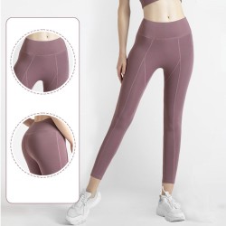 Peach Butt Yoga Pants Women No Visible Seam Pockets Fitness Tight Lift Bottom Gym Wear