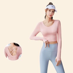Peach Yoga Back Support Set Non-Bra Yoga Pants High Waist Lift Buttocks Bare Feel Fitness Outfit
