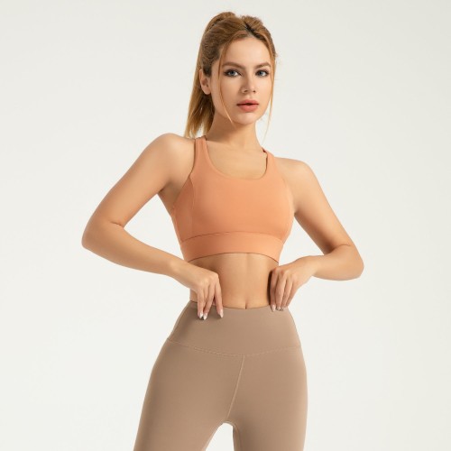 Cave Sensation Yoga Bra Breathable Back Closure High Intensity Shock Absorbing Supportive Sports Underwear