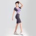 Summer Women Yoga Set Peach Patchwork Naked Feel Fitness Tight Outfit