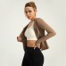 Hooded Slim Yoga Jacket Stretchy Thin Windproof Running Cycling Solid Color Windproof Sports Jacket