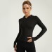 Hooded Slim Yoga Jacket Stretchy Thin Windproof Running Cycling Solid Color Windproof Sports Jacket