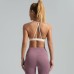 High Elastic Neckline Seamless Padded Sports Bra Yoga Backless Tank