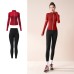 Autumn Yoga Set Breathable Athletic Tight Letter Print Running Outfit