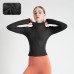 High Elastic Sports Jacket Collar Slimming Yoga Top Fitness Plush Outerwear