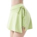 Sport Yoga Skirt Badminton Tennis Skirt Anti-Exposure Faux Two-Piece Mini Skirt Side Slit