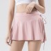 Sport Yoga Skirt Badminton Tennis Skirt Anti-Exposure Faux Two-Piece Mini Skirt Side Slit
