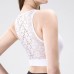 Women's Push-Up Lace Sexy Back Running Fitness Tank Top Mesh Shock Absorber Yoga Sports Bra