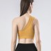 Yoga Sports Bra Single Shoulder Strap Lift Slope Back Running Fitness Tank Top Shock Absorption Support Cup