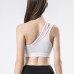 Yoga Sports Bra Single Shoulder Strap Lift Slope Back Running Fitness Tank Top Shock Absorption Support Cup