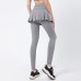 Spring Autumn Yoga Pants Set Quick Dry Pleated Skirt Pants Running Fitness Pocket Yoga Pants Female