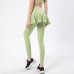 New Yoga Pants Women Long Leggings Fake Two Piece Skirt Bottoms Lift Buttocks Ruffled Slimming Yoga Tights