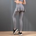 New Yoga Pants Women Long Leggings Fake Two Piece Skirt Bottoms Lift Buttocks Ruffled Slimming Yoga Tights