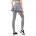 New Yoga Pants Women Long Leggings Fake Two Piece Skirt Bottoms Lift Buttocks Ruffled Slimming Yoga Tights