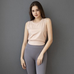 Women Summer Yoga Wear Loose Mesh Fitness Long Sleeve Workout Running Dry Fit Tank Top Quick Dry Sleeveless T-shirt
