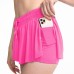 Dual Function Tennis Skirt Yoga Exercise Short Skirt Pants Running Fitness Pockets Skirt Female