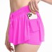 Dual Function Tennis Skirt Yoga Exercise Short Skirt Pants Running Fitness Pockets Skirt Female