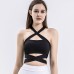 Yoga Tank Top Women Running Cross Back Sports Bra with Padding