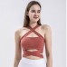 Yoga Tank Top Women Running Cross Back Sports Bra with Padding