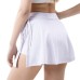 Sport Yoga Skort Badminton Tennis Skort Half Length Quick Dry Pocket Side Slit Strap Skirt Female