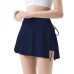 Sport Yoga Skort Badminton Tennis Skort Half Length Quick Dry Pocket Side Slit Strap Skirt Female