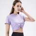 Stylish Yoga Top Ultra Short Summer Sexy Lightweight Cool Athletic Short Shirt Women Quick Dry Short Sleeve Running Fitness Clothing