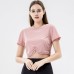 Stylish Yoga Top Ultra Short Summer Sexy Lightweight Cool Athletic Short Shirt Women Quick Dry Short Sleeve Running Fitness Clothing