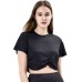Stylish Yoga Top Ultra Short Summer Sexy Lightweight Cool Athletic Short Shirt Women Quick Dry Short Sleeve Running Fitness Clothing