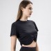 Stylish Yoga Top Ultra Short Summer Sexy Lightweight Cool Athletic Short Shirt Women Quick Dry Short Sleeve Running Fitness Clothing