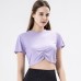 Stylish Yoga Top Ultra Short Summer Sexy Lightweight Cool Athletic Short Shirt Women Quick Dry Short Sleeve Running Fitness Clothing