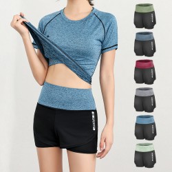 Fitness Yoga Running Series Girls Sport Yoga Pants Casual Stretch False Two-Piece Shorts