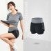 Fitness Yoga Running Series Girls Sport Yoga Pants Casual Stretch False Two-Piece Shorts