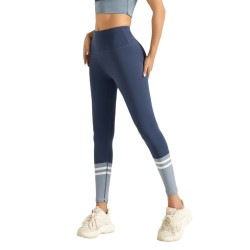 High-Waisted Tummy-Lifting Slimming Yoga Pants for Women with Striped Patches High-Rise Design