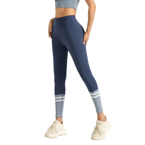 High-Waisted Tummy-Lifting Slimming Yoga Pants for Women with Striped Patches High-Rise Design