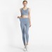 Women Bow-Knot Bra Yoga Tank Top with High-Waisted Shaping Leggings Peach Hip Fitness Set