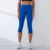 Women Slim High Waisted Side Pocket Cropped Yoga Pants