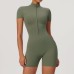 Women Zipper Short Sleeve Tight Sports Jumpsuit Yoga Jumpsuit