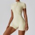 Women Zipper Short Sleeve Tight Sports Jumpsuit Yoga Jumpsuit