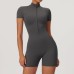 Women Zipper Short Sleeve Tight Sports Jumpsuit Yoga Jumpsuit