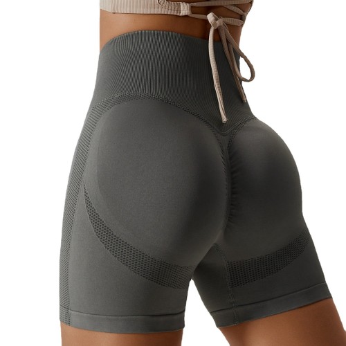 Women Seamless Peach Hip-Lifting High Waist Fitness Tight Yoga Shorts