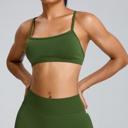 Women Quick-Drying Breathable Seamless Cross-Back Yoga Bra
