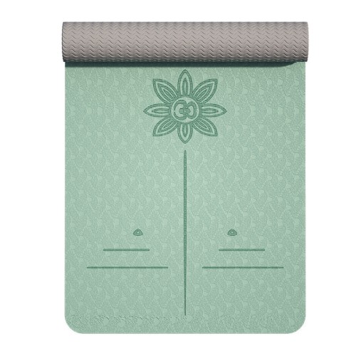6mm Dual-Color TPE Wider and Thicker Alignment Yoga Mat