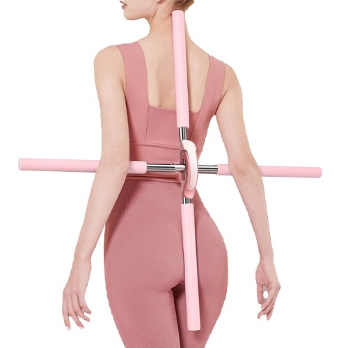 Yoga Hunchback Corrector Adjustable Stainless Steel Body Stick Cross Open Back Standing Training Stick Gym