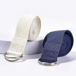 Yoga Strap Adjustable D-Ring Buckle Gives Flexibility for Yoga Stretching Durable Cotton Exercise Straps